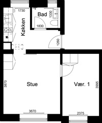 2 værelser for 3.362 kr. pr. måned