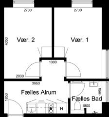 2 værelser for 3.909 kr. pr. måned