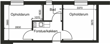 Ungdomsbolig på 27 m2 til 2.019 kr.