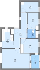 4 værelses lejlighed på 95 m2