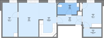 3 værelses lejlighed på 88 m2