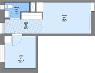 2 værelses lejlighed på 48 m2