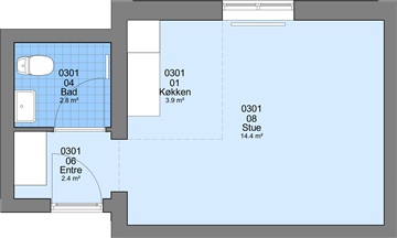 Lejlighed til 2.079 kr.