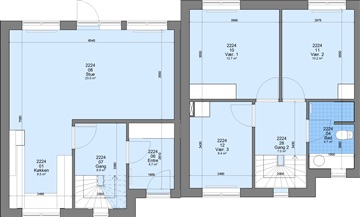 4 værelses lejlighed på 104 m2