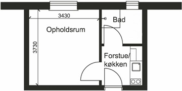 Ungdomsbolig på 25 m2 til 2.861 kr.