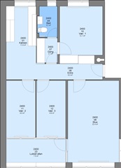 4 værelses lejlighed på 95 m2