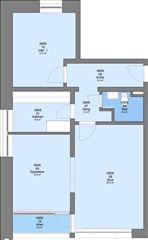 3 værelses lejlighed på 85 m2