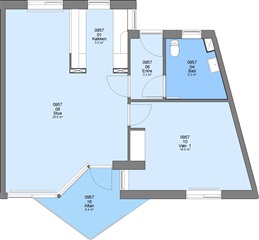 2 værelses lejlighed på 70 m2