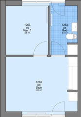 1 værelse på 37 m2