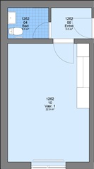 1 værelse på 43 m2