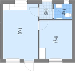 1 værelse på 42 m2
