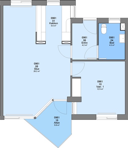 Lejlighed 2 værelses lejlighed på 62 m2 Lejlighed 2 værelses lejlighed på 62 m2