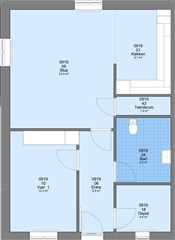 2 værelses lejlighed på 77 m2