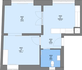 2 værelses lejlighed på 82 m2