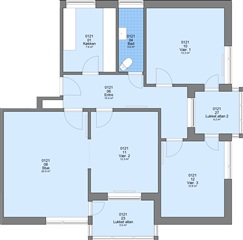 3 værelses lejlighed på 106 m2