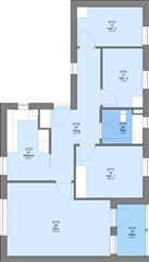 4 værelses lejlighed på 95 m2