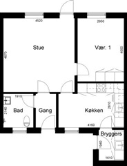 2 værelses lejlighed på 65 m2