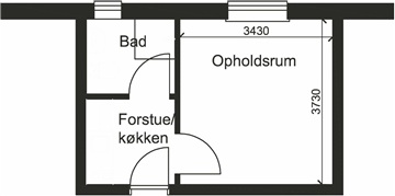 Ungdomsbolig på 31 m2 til 2.861 kr.