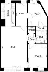 3 værelser for 8.641 kr. pr. måned