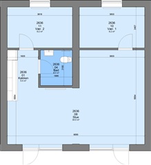 3 værelses lejlighed på 80 m2