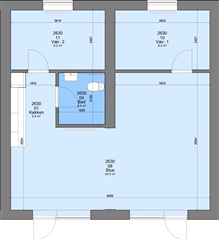 3 værelses lejlighed på 80 m2