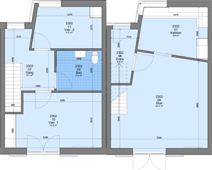 3 værelses lejlighed på 89 m2