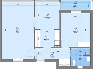 3 værelses lejlighed på 80 m2