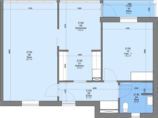 2 værelses lejlighed på 80 m2