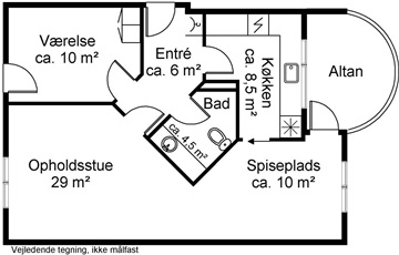 , 76 m2, 2 værelser, 7.495 kr.