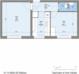 2 værelses lejlighed på 51 m2