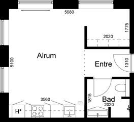 Ungdomsbolig på 50 m2 til 3.788 kr.