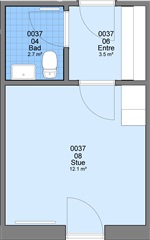 1 værelse på 26 m2