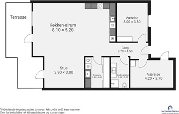 Lækker 3-værelses rækkehus i et plan tæt ved Fu...