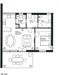 70 m2 lejlighed på Stegholt