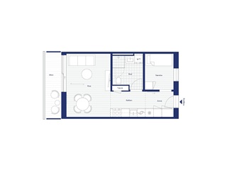 49 m2 lejlighed med altan/terrasse