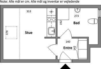 Ungdomsbolig på 35 m2 til 2.256 kr.