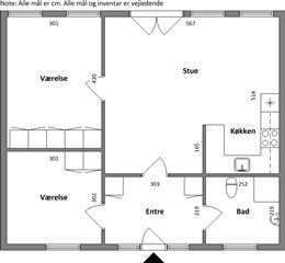 3 værelses lejlighed på 75 m2