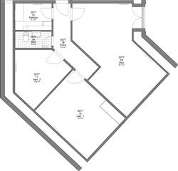 3 værelses lejlighed på 96 m2