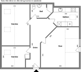 89 m2 lejlighed. Husdyr er tilladt
