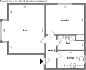 2 værelses lejlighed på 66 m2