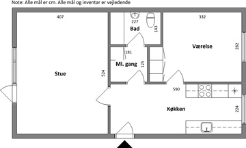 Lejlighed til 5.544 kr.