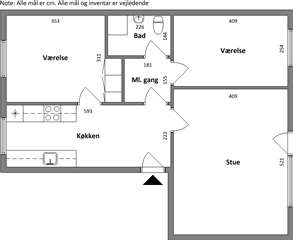 82 m2 lejlighed i Hadsund