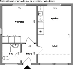 46 m2 lejlighed på Munkgårdkvarteret