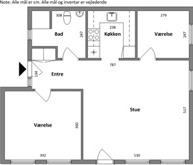 90 m2 lejlighed på Torvet