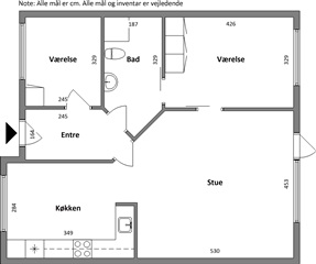 Korsgårdsvej, 84 m2, 3 værelser, 7.057 kr.