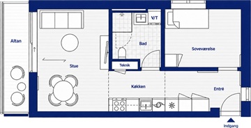 2 værelses - Munkebjergvænget , 4. lejl. 1 - ...