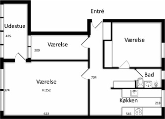 Lejlighed Rummelig 3-værelses lejlighed i Slagelse