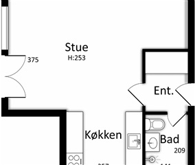 Lejlighed Lys 1-værelses lejlighed i Slagelse