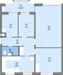 4 værelses lejlighed på 91 m2